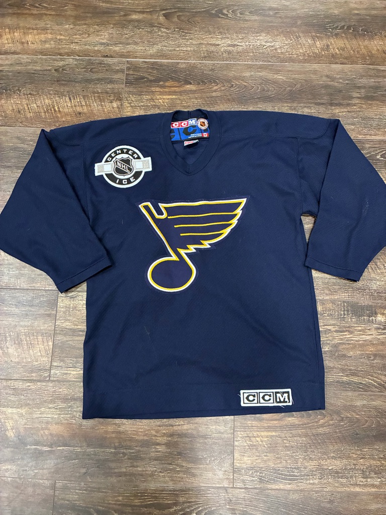 Ccm Navy And Blue Boys Hockey Tee With Nhl Patch